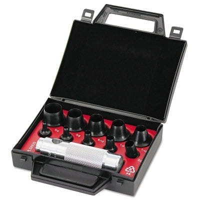 11 pieces of Allpax standard hollow punch, English, handle; case