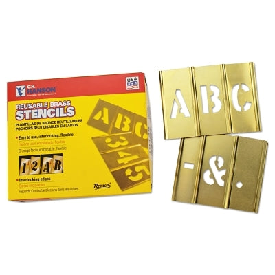 Juegos de letras con plantillas de latón, latón, 5 pulgadas