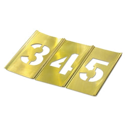 Gothic Style Number Set with Brass Template, Brass, 12 Inch