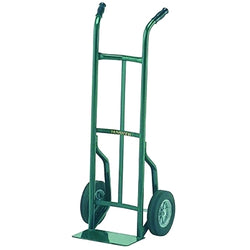 Steel wheelbarrow, 600 lb capacity, 7 x 14" plate, double handle, pneumatic wheel