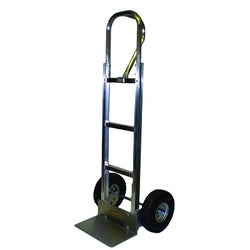 Aluminum hand truck, 600 lb capacity, 8 x 18" base plate, vertical loop, 10 x 4" wheel