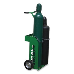 Carro portacilindros para oxígeno y acetileno, 11 pulgadas de profundidad x 22 pulgadas de ancho x 40,75 pulgadas de alto, neumáticos semineumáticos de 8 pulgadas