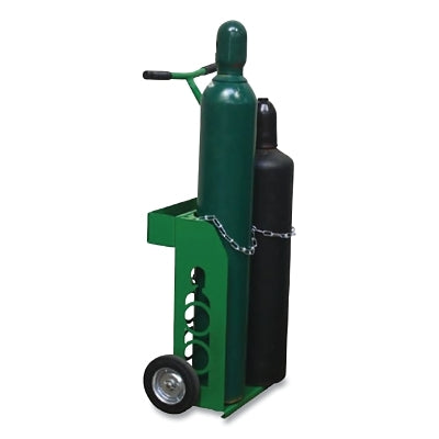 Carro portacilindros para oxígeno y acetileno, 11 pulgadas de profundidad x 22 pulgadas de ancho x 40,75 pulgadas de alto, neumáticos semineumáticos de 8 pulgadas