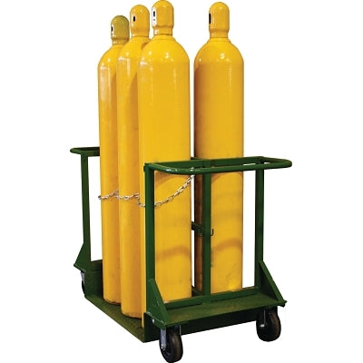 Running Gear Series trolley, capacity for 1 cylinder, 9-1/2 in. diameter, 8 in. polyolefin wheels.