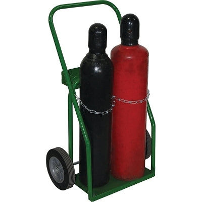 Cart for small and medium cylinders, with capacity for 2 cylinders, 9-1/2" in diameter, 8" semi-pneumatic wheels