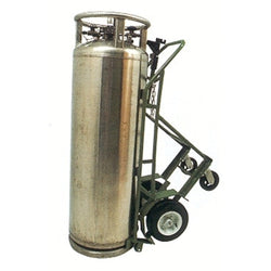 Tilting cylindrical trolley, capacity for 1 cylinder, 20-inch diameter, 12-inch pneumatic wheels