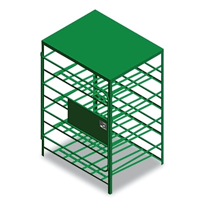 Soporte para cilindros con cerradura, admite 12 cilindros de 33 lb, 70 pulgadas de alto x 48 pulgadas de ancho x 32 pulgadas de profundidad