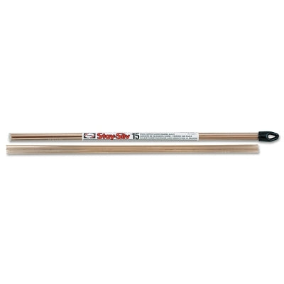 Metal de relleno de aleación para soldadura fuerte Stay-Silv® 15, varillas planas, 0,050 pulg. x 1/8 pulg. de diámetro x 20 pulg. de largo, 1 lb, tubo
