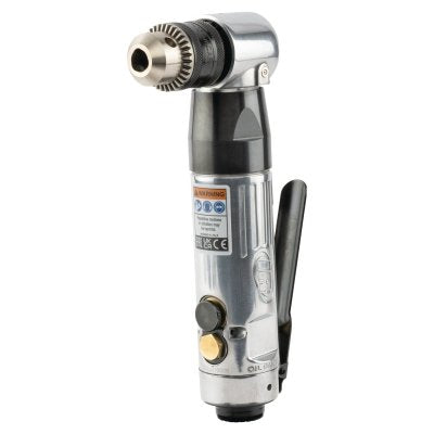 Right angle pneumatic drill, 8.1 inches long, standard chuck, 1800 RPM