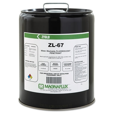 Penetrante fluorescente lavable con agua Zyglo® ZL-67, 5 gal, cubo