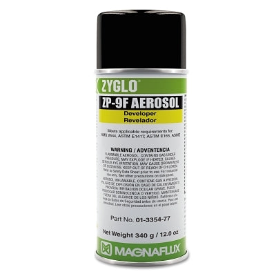 Zyglo® ZP-9F Developer, penetrant liquid, aerosol can, 16 oz