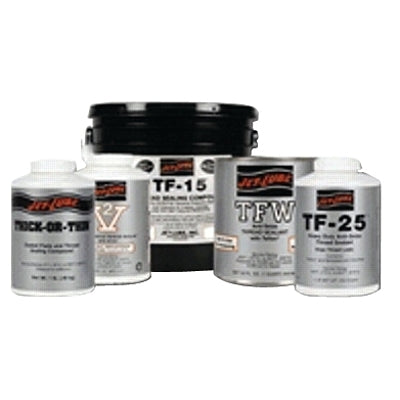 Sellador de roscas de alta resistencia TF-25, lata de 1 lb, color negro