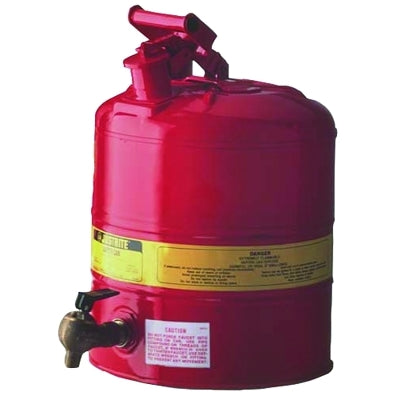 Type I safety drum, 5 gallons, yellow, steel, bottom 08540, tap