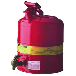 Red steel safety drums for laboratories, hazardous liquid storage, 2.5 gallons, red