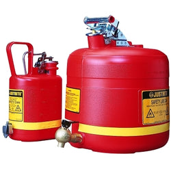 Non-metallic safety drums for laboratories, storage of hazardous liquids, 5 gallons, red