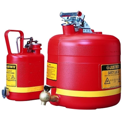 Bidones de seguridad no metálicos para laboratorios, almacenamiento de líquidos peligrosos, 5 galones, color rojo