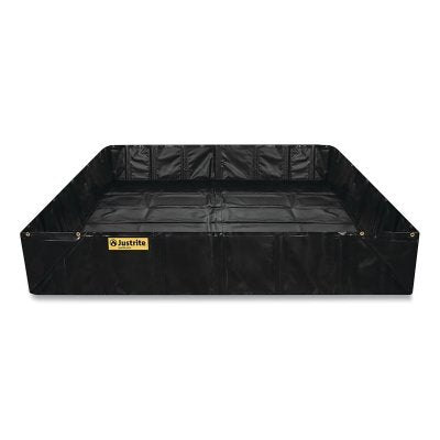 QuickBerm® spill containment berm with angled supports, black, 3.6 m x 3.6 m x 30 cm, 477 liter capacity