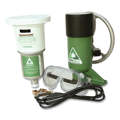Aerosolv® 360 system for aerosol can recycling, premium perforation unit, high-efficiency filter, wire and protective goggles