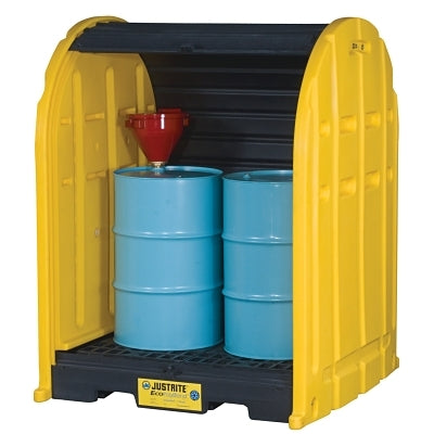 Cobertizos para tambor EcoPolyBlend, amarillos, 5000 lb, 79 gal, 68 1/2 pulg. x 60 3/4 pulg.