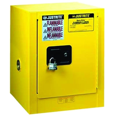 Gabinetes compactos y de encimera amarillos, gabinete de cierre manual, 15 galones