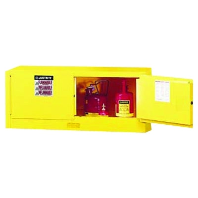Gabinetes de seguridad amarillos Piggyback, gabinete de cierre manual, 17 galones