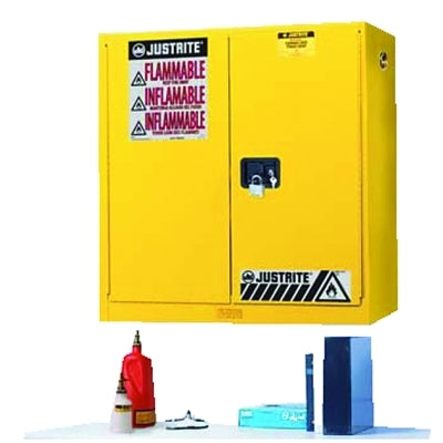 Gabinetes de pared amarillos con cierre manual, 17 galones