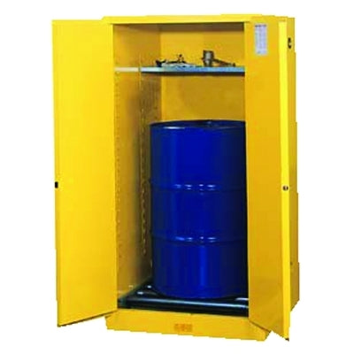Gabinetes de seguridad verticales para tambores, gabinete de cierre manual, 1 tambor de 55 galones, 1 puerta