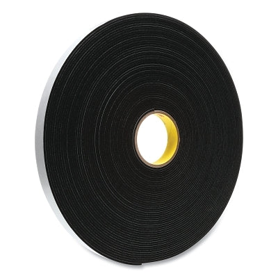 Vinyl Foam Tape 4508, 1 inch x 36 yards, 3.2 mm thick, black