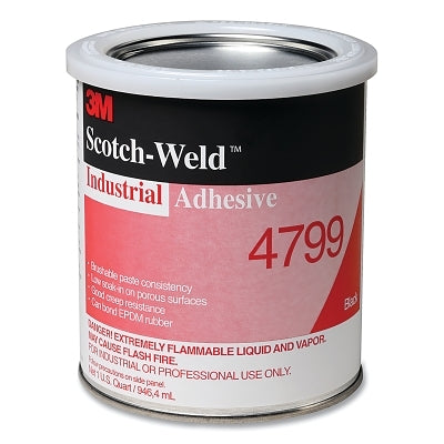 Adhesivo industrial, 4799, 1 cuarto de galón, lata, negro