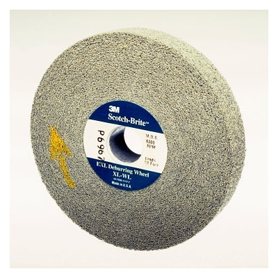 Deburring wheel, 8 inches in diameter, fine, 4500 rpm, silicon carbide