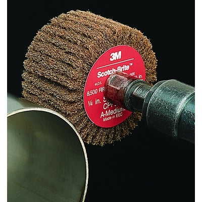 Fin brush for cutting and polishing, 6 inches in diameter, very fine, aluminum oxide