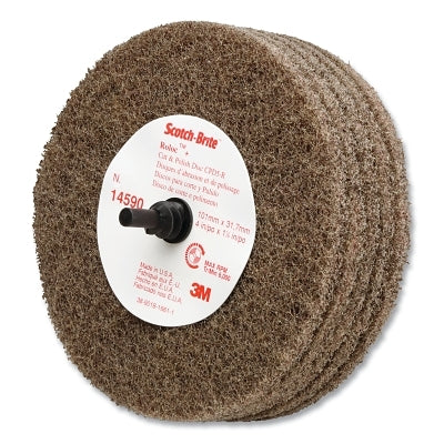 Disco de corte y pulido Roloc™+ D5, óxido de aluminio, mediano, 3" de diámetro x 1-1/4", 10000 RPM, color tostado