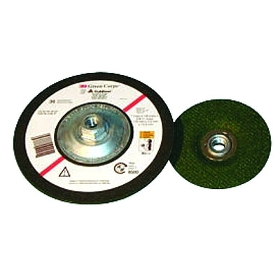 Muela abrasiva flexible Green Corps™, cambio rápido, 4-1/2" de diámetro, 1/8" de grosor, grano 36, cerámica