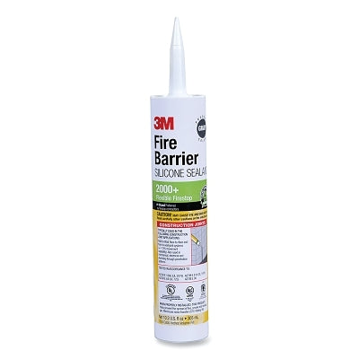 Sellador de silicona cortafuegos, 2000+, 10.3 fl oz, cartucho, gris
