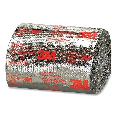 Envoltura de plénum de barrera contra incendios, 5A+, 24 pulgadas de ancho x 50 pies de largo x 1/2 pulgada de espesor, color plateado