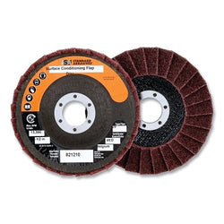 Type 29 surface conditioning flap disc, 4.5 in. diameter, very fine, 7/8 in. shaft, 13300 RPM