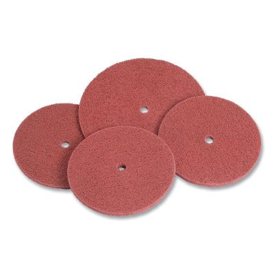 Disco HP para pulir y mezclar, 6" x 1/2", muy fino, óxido de aluminio, 3600 rpm, rojo