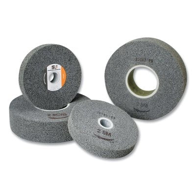 Multi-finish wheel, 6" diameter x 1" axle, coarse, 6000 RPM, silicon carbide