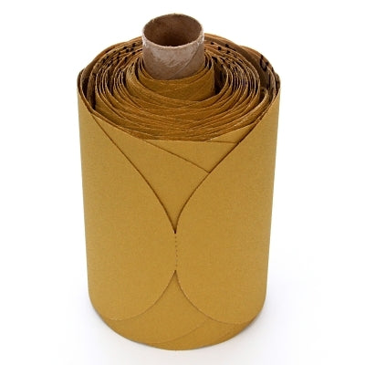 Rollos de discos de película dorada Stikit, óxido de aluminio, 6 pulgadas de diámetro, grano P80