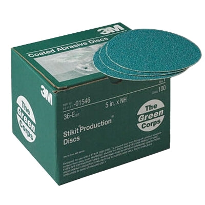 Green Corps Stikit Production Discs, Aluminum Oxide, 6 Inch Diameter, 36 Grit