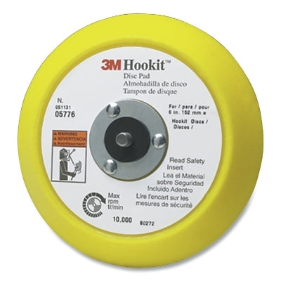 Almohadilla de disco Hookit™, 6 pulg. de diámetro, eje EXT de 5/16 pulg. a 24 pulg., gancho y bucle