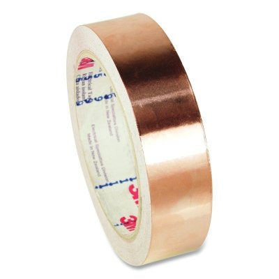 EMI copper foil shielding tapes, 18 yd long, 1/2 in. wide, copper