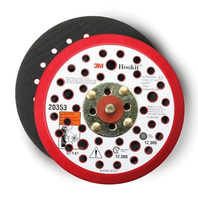 Almohadilla de disco de perfil bajo Hookit™, 5 pulgadas de diámetro, clasificación de densidad firme, color rojo