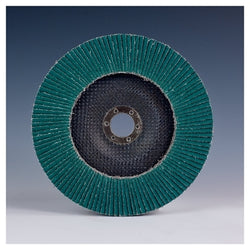 577F flap disc, 4.5 in. diameter, 36 grit, 0.875 in. arbor, 13300 RPM