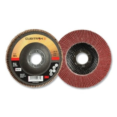 Cubitron™ II 967A Flap Discs, 4-1/2 in. diameter x 5/8 in.-11, T29 Quick Change, 40+, 13300 RPM