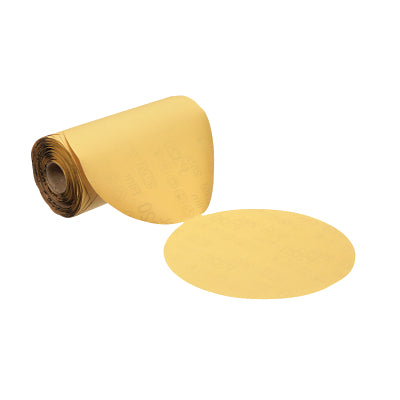 Rollo de disco de película dorada Stikit™ de 255 l, óxido de aluminio, 5 pulgadas de diámetro, 10 000 rpm, grano P80