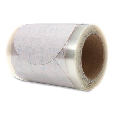 Rollos de discos de película PSA para microacabado, óxido de aluminio, 5 pulgadas de diámetro, grano 220, PSA