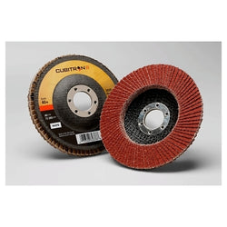 Cubitron™ II 969F Flap Disc, 4.5 in. Diameter, 80+ Grit, 0.875 in. Arbor, 13300 RPM