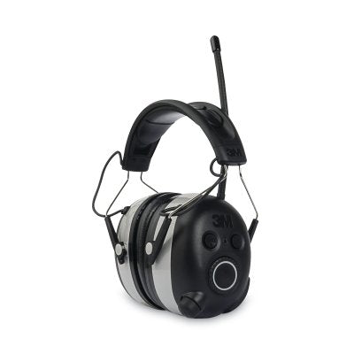 Protectores auditivos WorkTunes™ Connect + AM/FM con tecnología Bluetooth®, 24 dB, color gris, para colocar sobre la cabeza