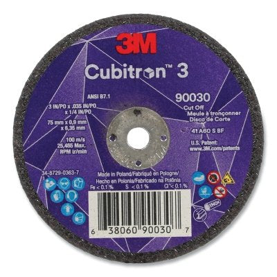 Cubitron™ 3 Cutting Disc, 4-1/2 in. Diameter x 0.045 in. Thickness x 7/8 in. Arbor, Grit 36+, T27